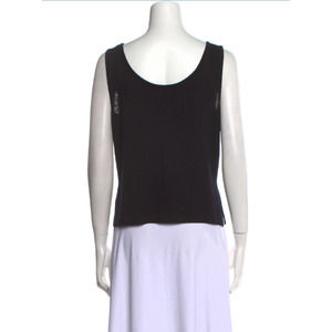 St. John Womens Scoop Neck Sleeveless Tank Top Size Small Black